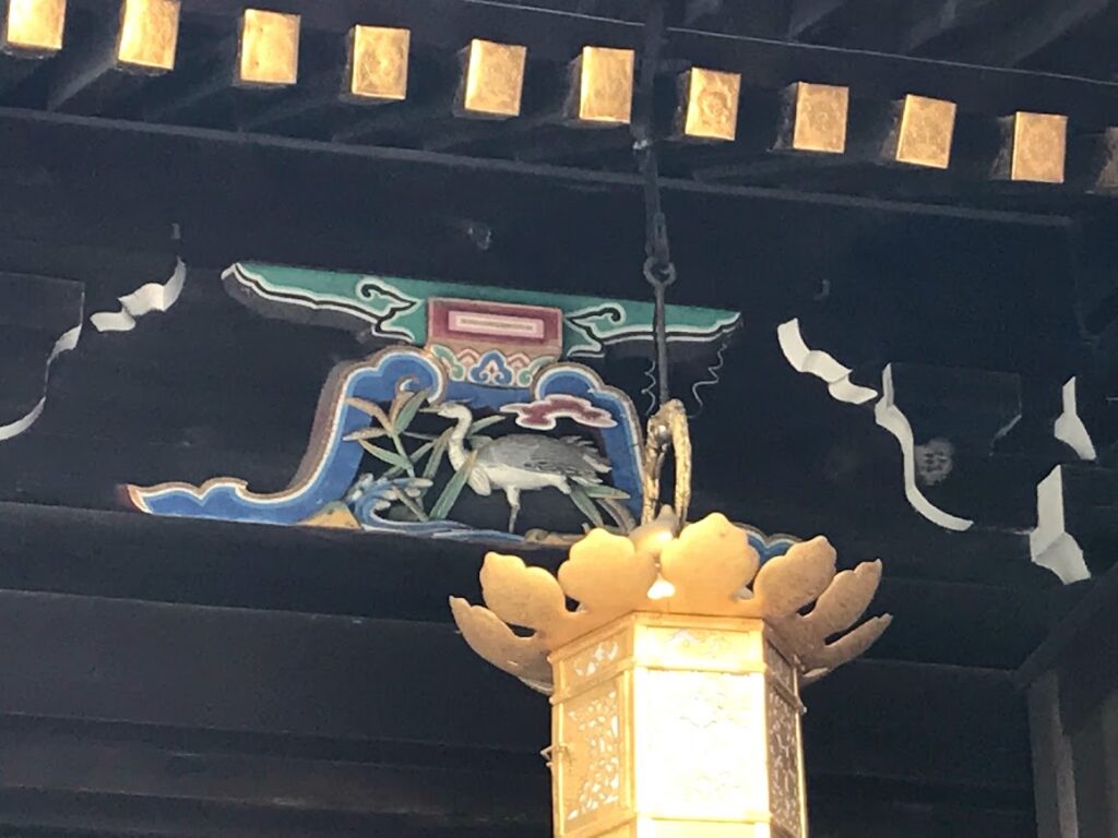 北野天満宮本殿・葦に鷺の蟇股